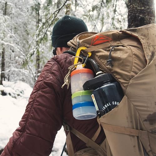 humangear STAX, Stackable Snack Containers - 4-Piece Leak-Proof Snack Travel System - FDA-Food Safe, BPA/PC/Phthalate-Free - Stackable & Click-Together Food Storage, Medium - color: Spectrum, size: Medium