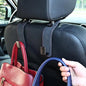 Amooca Car Seat Back Hook Universal Auto Storage Hanger Suede with Metal Car Seat Organizer for Handbag Purse Coat Umbrellas Grocery Bags 2 Pack Black - color: Black