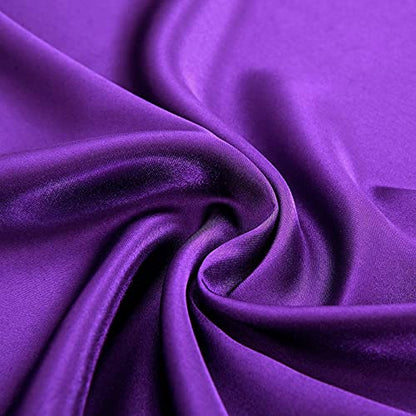 Homiest 3pcs Satin Sheets Set Luxury Silky Satin Bedding Set with Deep Pocket, 1 Fitted Sheet + 1 Flat Sheet + 1 Pillowcase (Twin Size, Purple) - color: Purple, size: Deep pocket - Twin size