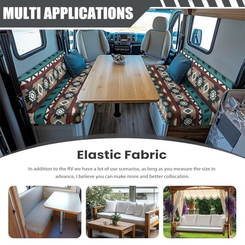 SEANATIVE Aztec Geometric RV Dinette Cushion Covers Couch Cushion Slipcovers Stretch Camper Cushions Cover Replacement Sofa Slipover for Travel Trailer Couch Backrest Cover & Bench Cover - color: Aztec Geometric