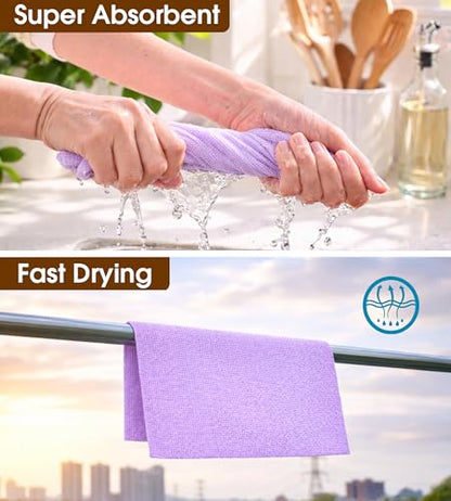 KitchLife Microfiber Cleaning Cloth Roll, 100 Pack - Tear-Away Microfiber Paper Towels, Lint-Free, Reusable, Washable for Kitchen, Car, Dishes, and Sensitive Surfaces (Light Purple) - color: Light Purple, size: 100 Pack