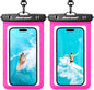 Hiearcool Waterproof Phone Pouch,Waterproof Phone Case for iPhone 17 16 15 14 13 Pro Max Plus up to 8.9",IPX8 Cellphone Dry Bag for Beach Cruise Travel-Bright Red-2Pack - color: 2Bright Red