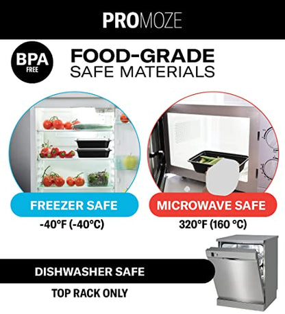 50-Pack Reusable Meal Prep Containers Microwave Safe Food Storage Containers with Lids, 28 oz - 1 Compartment Take Out Disposable Plastic Bento Lunch Box To Go, BPA Free - Dishwasher & Freezer Safe
