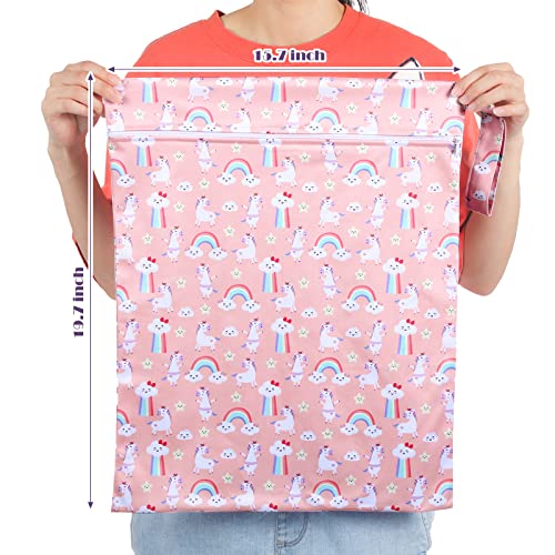 Shappy 2 Pack Large Travel Laundry Bags, Large Wet Dry Waterproof Dirty Clothes Bag for Suitcase, Swimsuit Beach Gym College Dorm Wet Bag(Unicorn) - style: Unicorn