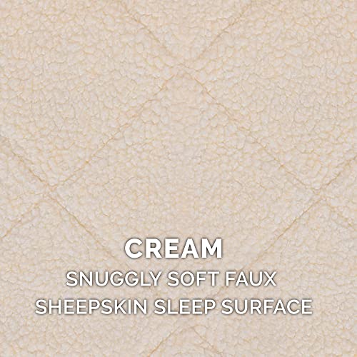 Furhaven Dog Bed for Large Dogs, 100% Washable, Sized to Fit Crates - Sherpa Fleece Bolster Crate Pad - Cream, Jumbo/XXL - color: Cream, size: Jumbo (XX-Large)