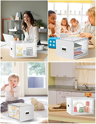Time Lock Box for Food,Medicine Locker,Phone Jail Timer,PS5 Game Prison,Snacks Lockbox,Release Stress,Anxiety Relief,Gadget Gift | Combination Timed Locking Container | Kitchen Clear Lockable Safe Box - color: Clear Timer