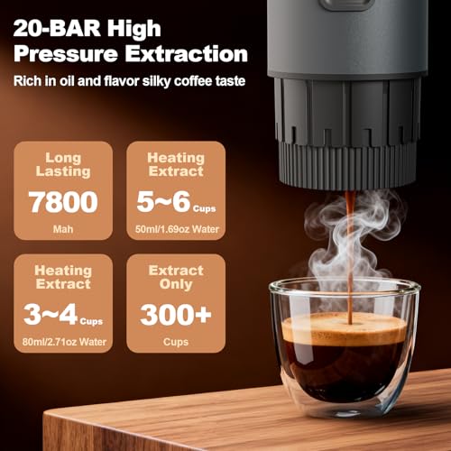 Portable Coffee Maker, 3 in 1 Electric Espresso Machine Set, Rechargeable Self-Heating Brewer with Carrying Bag and Coffee Stand for Office Camping, Hiking - color: Space Gray