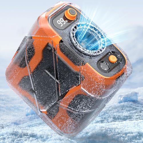 Koonie Portable Waist Clip Fan, Wearable Belt Personal Device with 100 Levels Speeds, Rechargeable Battery Supports 24H Working Time, Cool Clip Fan Under Shirt for Outdoor Work Camping Travel Orange - color: Orange