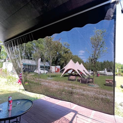 RV Awning Shade Screen Without Zipper 8'x10'3'',Black Mesh RV Awning Sun Shade Screen,Universal Trailer Camper RV Awning Screen with Complete Kit,Significantly Improves Shadow and Privacy - color: Black Without Zipper, size: 8'X10'3''for 11' RV Awning