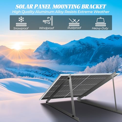 45inch Solar Panel Mounting Brackets, 4 Sets Solar Panel Mounting Kit for 100-400 Watts Solar Panel, 0 to 90° Adjustable Solar Panel Mounting Rails, Lightweight Aluminum Solar Panel Stand - size: 45in-4 set