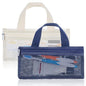 2 Pcs Toothbrush Pouch,Portable Travel Toothbrush Bag,Mesh Toothbrushs Pouch for Men and Women,Square Mesh Storage Bags with Zipper(White and navy)