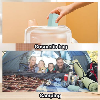 PATIKIL Leakproof Travel Soap Case, Silicone Travel Soap Container with Draining Layer Portable Bar Soap Holder for Bathroom Camping Gym, Translucent Navy Blue - color: Translucent Navy Blue