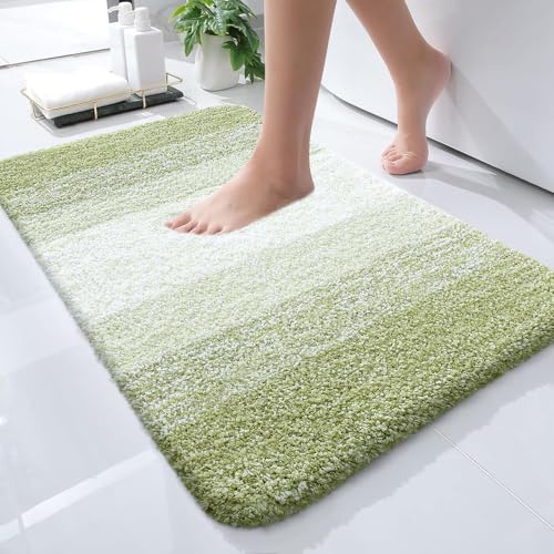 OLANLY Small Bathroom Rugs Mat 24x16, Extra Soft Absorbent Microfiber Bath Rugs, Rubber Backing, Quick Dry, Washable Bath Mats for Bathroom, Tub and Shower, Home Decor Accessories, Mustard Yellow - color: Mustard Yellow, size: 24" X 16"