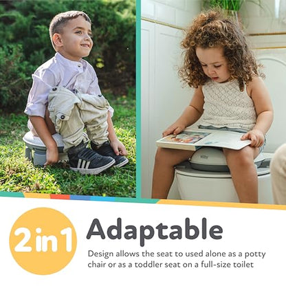 Nuby On-the-Go Portable Potty Seat - Collapsible Travel Toilet Seat for Boys and Girls 18+ Months - Includes Storage Bag and Disposable Liners - Toddler Potty Training Toilet - style: On-The-Go Potty