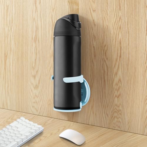 Water Bottle Holder Compatible with Stanley, Hydroflask, Sinple Midern, Stable and Durablee Wall Cup Holder, Space Saving Water Bottle Organizer Storage for Drinks and Coffee (Light Blue, 1) - color: Light Blue, size: 1