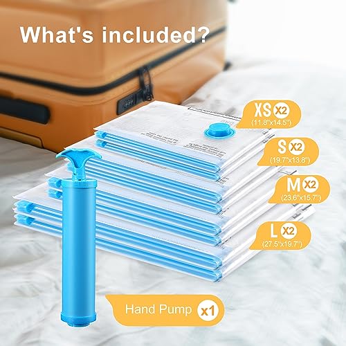 UPGOGO Vacuum Bags for Travel - Space Saver Combo 8 Pack - size: 8 Pack
