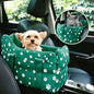 Center Console Dog Car Seat Safe Travel for Small Dogs Under 15 lbs Detachable Washable Pet Carrier with Storage Pockets & Safety Leash (Wilderness Green) - color: Wilderness Green