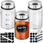 Segarty Glass Spice Jars, 3 Pack 5oz Spice Jars with Label, Empty Spice Containers with Shaker Lids, Seasoning Bottles with 136 Stickers, 1 Marker Pen and 1 Brush, Salt Pepper Shakers Set - size: 5oz / 150ml