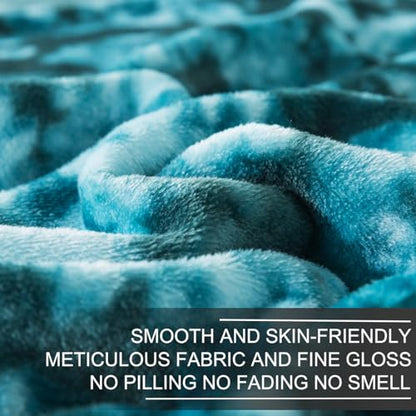 Richave Fuzzy Throw Blanket Travel Size - Teal, Premium Lightweight Anti-Static, Plush and Furry Faux Fur, Reversible Throw Blankets for Sofa and Bed, 50x60 Inches,Teal - color: Teal, size: Travel (50-Inch-by-61-Inch)