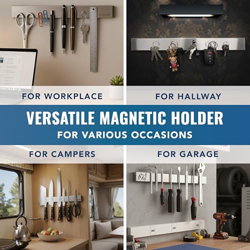 Cutluxe Magnetic Knife Holder for Wall and Fridge - 16" Stainless Steel Knife Magnetic Strip - Holds up to 15 Lbs, Easy to Mount, With Strong Magnets or Screws - size: 16 Inches