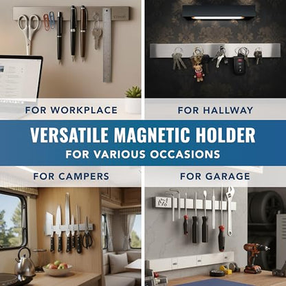 Cutluxe Magnetic Knife Holder for Wall and Fridge - 16" Stainless Steel Knife Magnetic Strip - Holds up to 15 Lbs, Easy to Mount, With Strong Magnets or Screws - size: 16 Inches