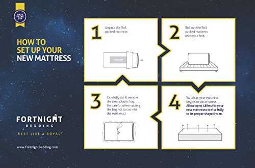 Fortnight Bedding 6 inch Twin XL Size Memory Gel Infused Foam Mattress with White Stretch Knit Fabric - CertiPUR-US Foam – 10 Year Warranty - Made in USA - size: 38" x 80", style: 6 Inch