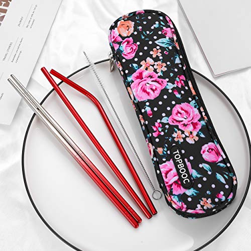 Travel Utensils,Reusable Silverware Set To Go Portable Cutlery Set with a Waterproof Carrying Case for Lunch Boxes Workplace Camping Picnic (GraRed) - color: Gradient Red+ TeaSpoon