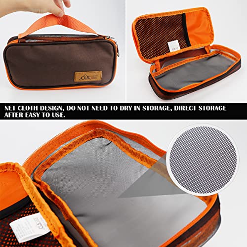 Cooking Utensil Storage Bag Grill Cookware Organizer Travel Set Portable Tableware Fork Spoon Chopsticks Organizer Tote for Outdoor Travel Picnic Camping（0range）