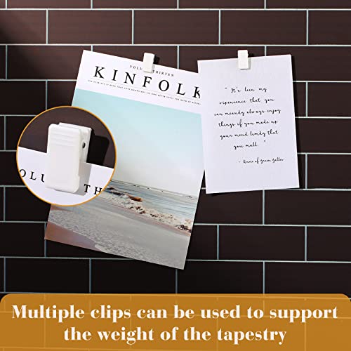 30 Pieces Self-Adhesive Clips Wall Tapestry Clips Sticky Plastic Photo Small Hanging Spring for Poster Photo Wall Teacher Student Home Applications(White) - color: White