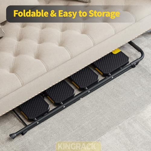 KINGRACK 4 Step Ladder, Sturdy Steel Step Stool with Safe-Lock Design, Handrail, Anti-Slip Wide Pedals, Pass 800lbs Load Testing, Folding Portable Ladder for Multi-Purpose, Home, Kitchen, Black - size: 4 Step Ladder