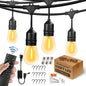 150FT String Lights for Outside Remote Controlled Waterproof with 48pcs Replaceable S14 Warm Bulbs for Patio, Gazebo, Pergola, Backyard Bistro Lights, 2200K, Linkable, 1-Pack - size: 150 feet(1Pack, Remote)
