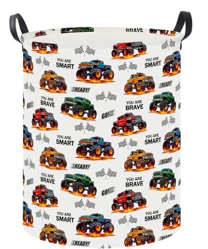 19.7" Laundry Basket,Dirty Clothes Hamper,Waterproof Storage Bin,Room Decor,Gift Baskets,Nursery Hamper(Flame Racing) - color: Flame Racing