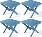 SERWALL Folding Outdoor Side Table Set of 4, Small Adirondack Side Table, Navy - color: Navy, size: Foldable 4-pack