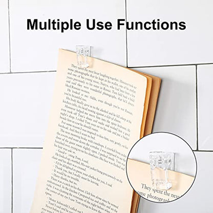 50 Pieces Self Adhesive Clips Wall Tapestry Clips Plastic Sticky Picture Hanging Poster for Teachers Double Sided Adhesive Spring for Home Office(Clear) - color: Clear
