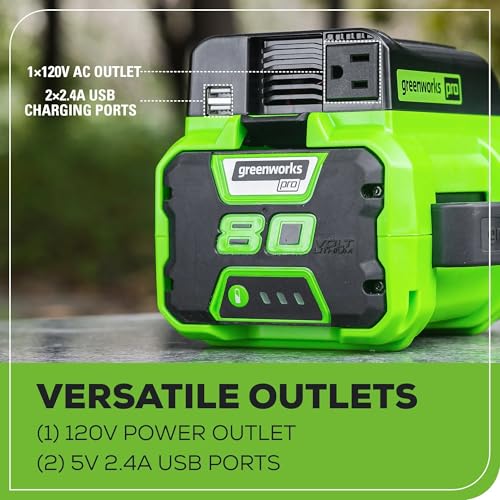 Greenworks Pro 80V (300 Watt) Power Inverter, 120V AC, for Charging Small Electronics, Smart Phones, Tablets, Small Televisions, Tool-Only, IV80A00