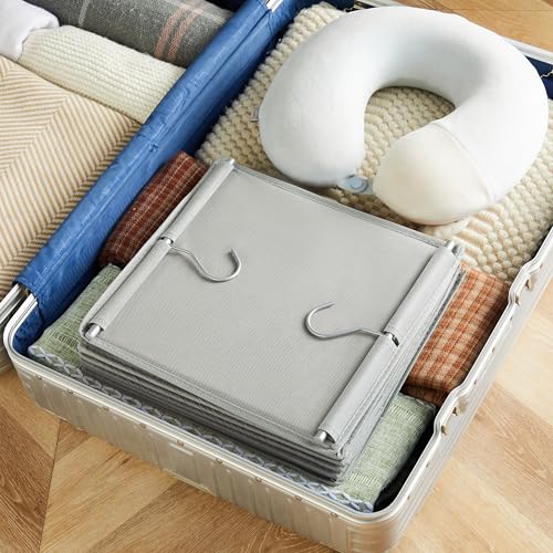 MAX Houser 6 Tier Shelf Hanging Closet Organizer, Closet Hanging Shelf with 2 Sturdy Hooks for Storage,2 Pack, Foldable (Light Grey) - color: Light Grey-2