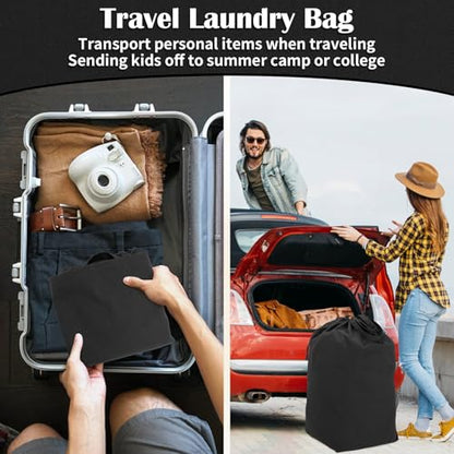 Canvas Laundry Bags with Handles & Square Base 13.8"Wx13.8"Dx27.6"H, Large Heavy Duty Laundry Hamper Bag, College Dorm Washable Drawstring Canvas Dirty Clothes Sack (Black) - color: Black 1-Pack | Square Base, size: 13.8"Wx13.8"Depthx27.6"H