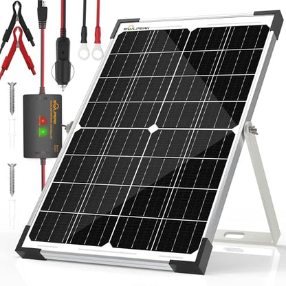 SOLPERK 15W Solar Battery Charger 12V Waterproof Solar Panel Charger + Upgrade 8A Charge Controller+ Adjustable Mount Bracket for Car, Motorcycle, Boat, Marine, RV,Trailer, Tractor,Truck, etc. - size: 15W
