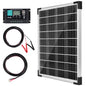 TBER Solar Panel Kit 20W 12V, Solar Battery Charger with 10A Charge Controller and Extension Cables with Battery Clips O-Ring Terminal for Car Motorcycle RV Marine Boat Camper Other Off Grid System - size: 20W