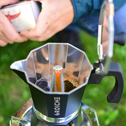 GROSCHE Milano Stovetop Espresso Maker Moka Pot 9 espresso Cup, 15.2 oz, Black. Cuban Coffee Maker Stove top coffee maker Moka Italian espresso greca coffee maker brewer percolator - color: Black, size: 9 espresso cups