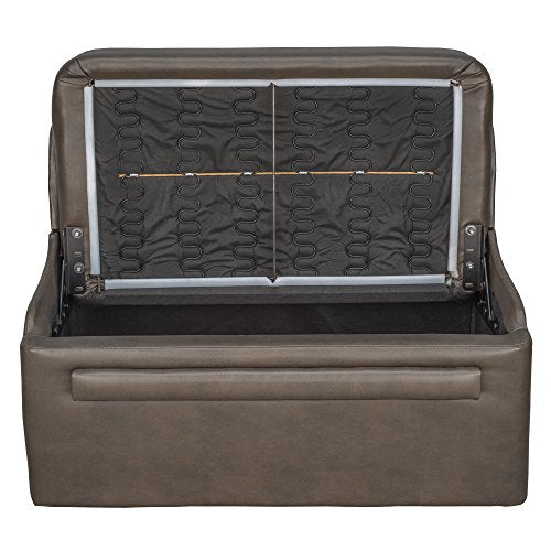 RecPro Charles 44" RV Dinette Booth with Storage | Converts to Bed with Memory Foam (Chestnut, 1) - color: Chestnut