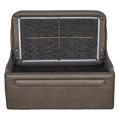 RecPro Charles 44" RV Dinette Booth with Storage | Converts to Bed with Memory Foam (Chestnut, 1) - color: Chestnut