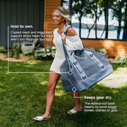 MISSION Boat Gear CASSI Heavy-Duty Outdoor Tote and Waterproof Marine-Grade Mesh Boat Bags - color: Steel Blue, size: 170 Liter
