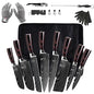 FULLHI Knife Set, 14pcs Japanese Knives Set, Premium German Stainless Steel chef Knife Set - color: Coffee wood, size: 14 Piece Knife Set