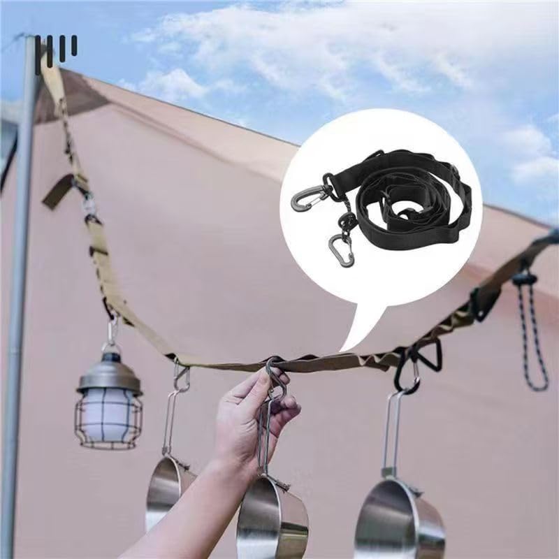 2PCS Outdoor Portable Camping Hanging Rope Portable Tent Lightweight Shoulder Strap Tent Hanging Multifunctional Trekking Rope Campsite Storage Crossbody Strap