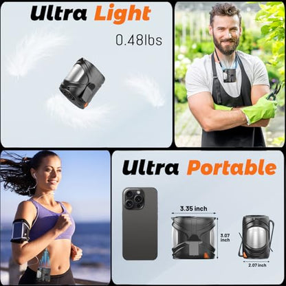 2026 AI Portable Waist Fan, Personal Fan Rechargeable With 6-Speed 16000RPM Strong Airflow, 40H Runtime Wearable Belt Cooler, Hands-Free Shirt/Belt/Neck Fan for Camping, Jobsite, Outdoor (Black) - color: Black