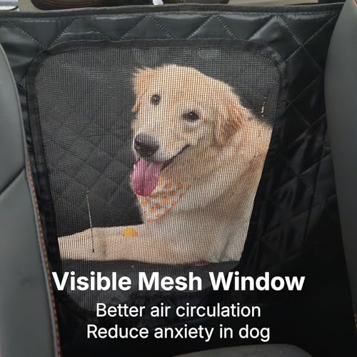 Dog Car Seat Cover for Back Seat with Door Protection, Waterproof Dog Seat Hammock, Soft-Padded Pet Car Seat Cover for SUVs & Sedans (Black) - style: Soft-Padded