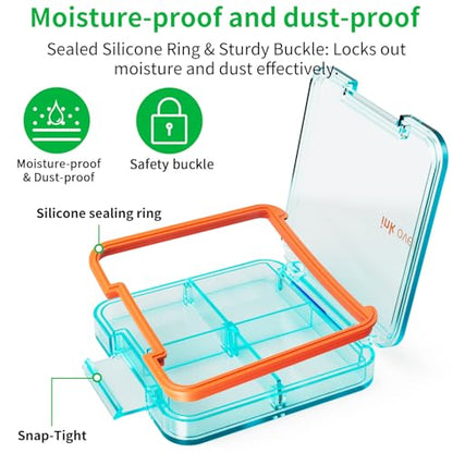 Small Pill Box, Travel Pill Organizer, Small Pill Case, Pill Container for Purse 4 Compartments, Daily Compact Travel Medicine Holder for Vitamins Medication (Blue) - color: Blue