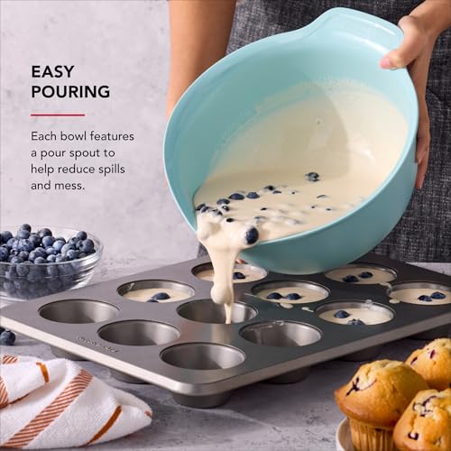 KitchenAid Universal Nesting Plastic Mixing Bowls - color: Mineral Water, size: Set of 3