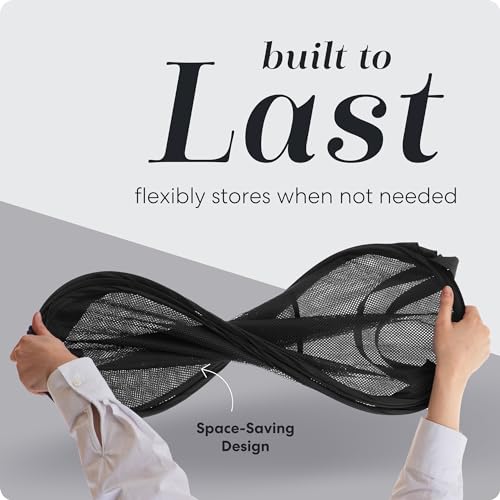Handy Laundry Collapsible Mesh Pop Up Hamper with Wide Opening and Side Pocket - Breathable, Sturdy, Foldable, and Space-Saving Design for Clothes and Storage (Black) - color: Black